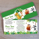 Invitatii botez Simba - Lion King - Cu Eticheta si plic Verde - IBE-43