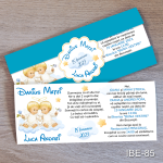 Invitatii botez gemeni - Ingerasi - Cu Eticheta si Plic Albastru - IBE-85
