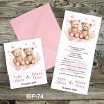 Invitatii botez gemeni Ursuleti - Pliate - IBP-74