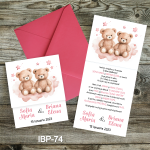 Invitatii botez gemeni Ursuleti - Pliate - IBP-74 - imagine 2