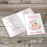 Meniuri botez cu poza - Decoratiuni florale - MBF-04