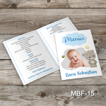 Meniuri botez cu poza - Ursulet - MBF-15