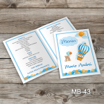 Meniuri botez - Balon de aer cald si ursulet - MB-43