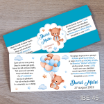 Invitatii botez baieti ursulet