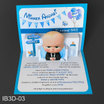 invitatii botez 3D Baby Boss