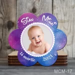 Marturii magnetice botez baieti forma Floare - MCM-17