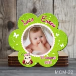 Marturii magnetice botez baieti forma Floare - Buburuza - MCM-22