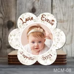 Marturii magnetice botez fete forma Floare - MCM-08