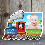 Marturii botez magneti baieti Trenulet - Mickey Mouse - MFT-03
