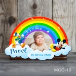 Marturii magnetice botez baieti Curcubeu - Mickey Mouse - MCC-19