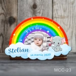 Marturii magnetice botez baieti Curcubeu - Elefant - MCC-23