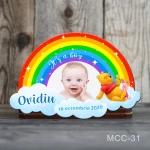 Marturii magnetice botez baieti Curcubeu - Winnie the Pooh - MCC-31