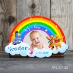 Marturii magnetice botez baieti Curcubeu - Winnie the Pooh - MCC-32