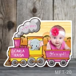 Marturii botez magneti fetite Trenulet - Elefant - MFT-20