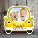 Marturii botez baieti Magneti Masinuta - Ursulet - MFM-11