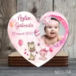 Marturii botez fete Magneti forma Inima - Girafa - MCI-24