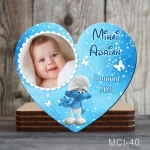 Marturii botez baieti Magneti forma Inima - Strumf - MCI-40