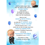Invitatie digitala botez baieti - Baby Boss - IB-60