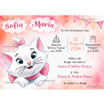 Invitatie digitala botez fetite - Pisicuta Marie - IB-151