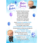 Invitatie digitala botez gemeni baieti - Baby Boss - IB-78