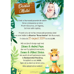 Invitatie digitala botez cu poza - baieti - Girafa - IBF-24