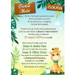 Invitatie digitala botez baieti - Girafa - IB-84