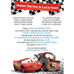 Invitatie digitala botez gemeni baieti - Cars - IB-75