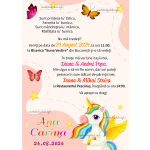 Invitatie digitala botez fetite - Unicorn - IB-20