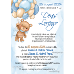 Invitatie digitala botez baieti - Ursulet cu baloane - IB-100