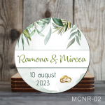 Magneti rotunzi personalizati marturii nunta - MCNR-02