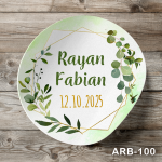 Etichete autocolante rotunde - Decoratiuni florale - ARB-100