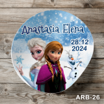 Etichete autocolante rotunde - Frozen, Elsa si Anna - ARB-26