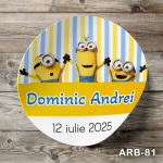 Etichete autocolante rotunde - Minioni - ARB-81