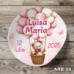 Etichete autocolante rotunde - Ursulet cu baloane - ARB-59