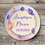 Etichete marturii botez rotunde - Fluturi - ERB-43