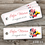 Etichete personalizate botez dreptunghiulare - Minnie Mouse - EDB-03