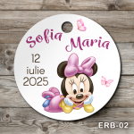 Etichete marturii botez rotunde - Minnie Mouse - ERB-02