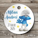 Etichete marturii botez rotunde - Strumfi - ERB-87