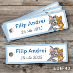 Etichete personalizate botez dreptunghiulare - Tom si Jerry - EDB-40