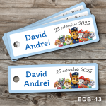 Etichete personalizate botez dreptunghiulare - Patrula Catelusilor - EDB-43