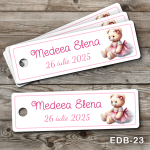 Etichete personalizate botez dreptunghiulare - Ursulet - EDB-23