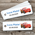 Etichete personalizate botez dreptunghiulare - Cars - EDB-38