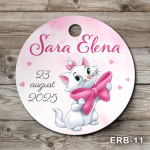 Etichete marturii botez rotunde - Pisicuta Marie - ERB-11