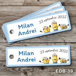 Etichete personalizate botez dreptunghiulare - Minioni - EDB-39