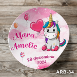 Etichete autocolante rotunde - Unicorn - ARB-34