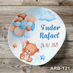 Etichete autocolante rotunde - Ursulet cu baloane - ARB-121