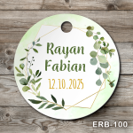 Etichete marturii botez rotunde - Decoratiuni florale - ERB-100