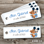 Etichete personalizate botez dreptunghiulare - Mickey Mouse - EDB-33
