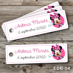 Etichete personalizate botez dreptunghiulare - Minnie Mouse - EDB-04