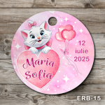 Etichete marturii botez rotunde - Pisicuta Marie - ERB-15